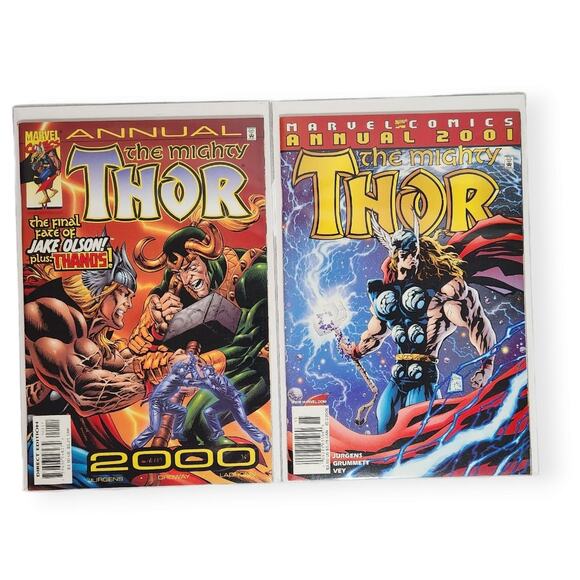 Marvel Comics Annual The Mighty Thor 2000 & 2001 Comic Book Lot VG+ Pre-owned - Picture 1 of 4